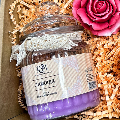 Подарочный набор "Мамин день" с аромасвечой, чай для мамы, шоколад и мыло ручной работы N 46441